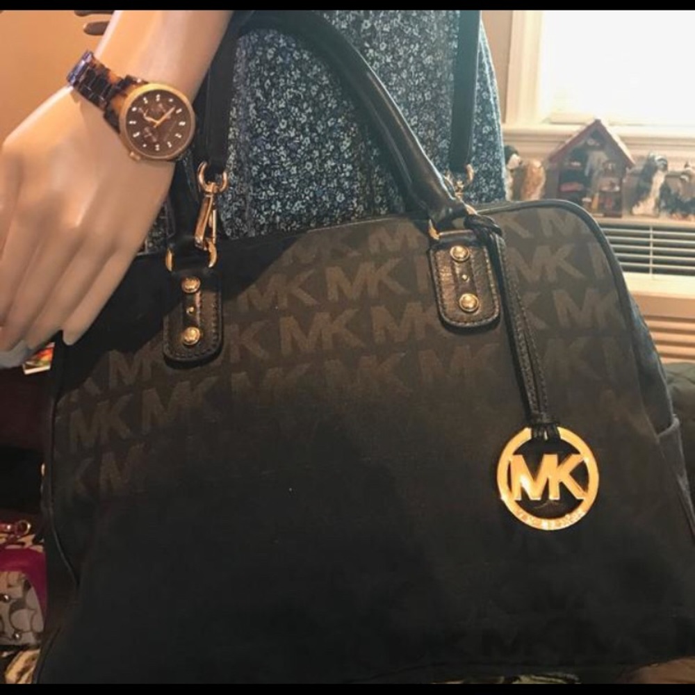Michael Kors Black Crossbody Logo Satchel Purse